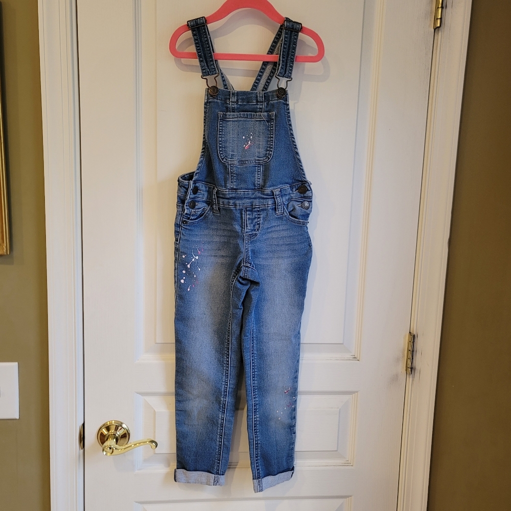 Girls Justice paint splatter overalls sz 6